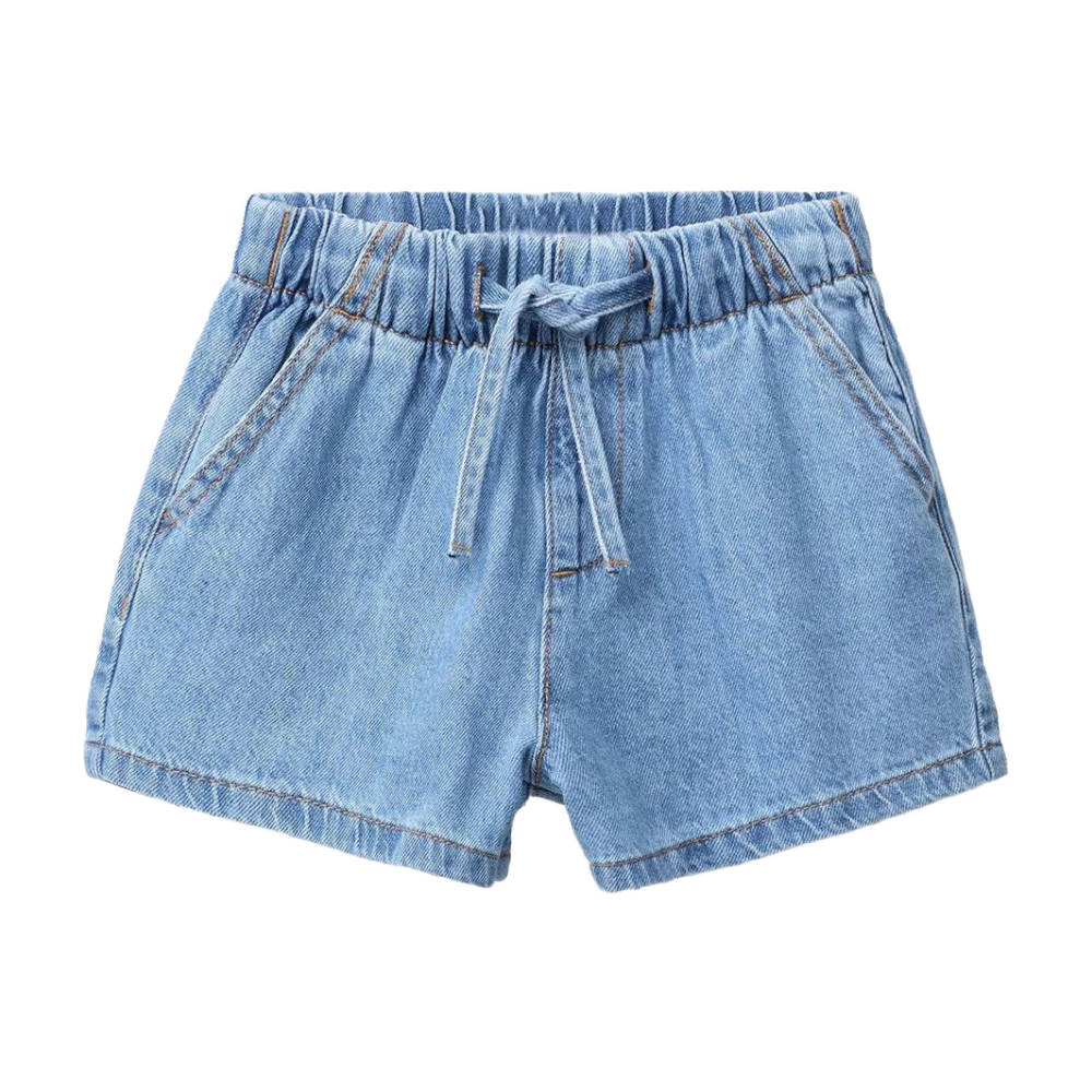 LILY4234B-LILY denim shorts medium wash