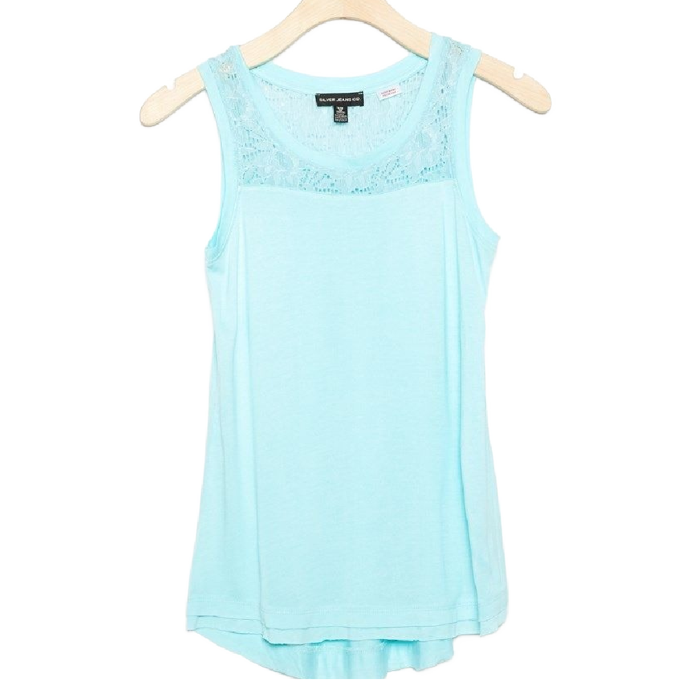 Silver Jeans Girls Teal Tank Top