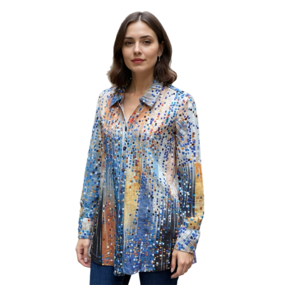 Blue Multi Color Blouse