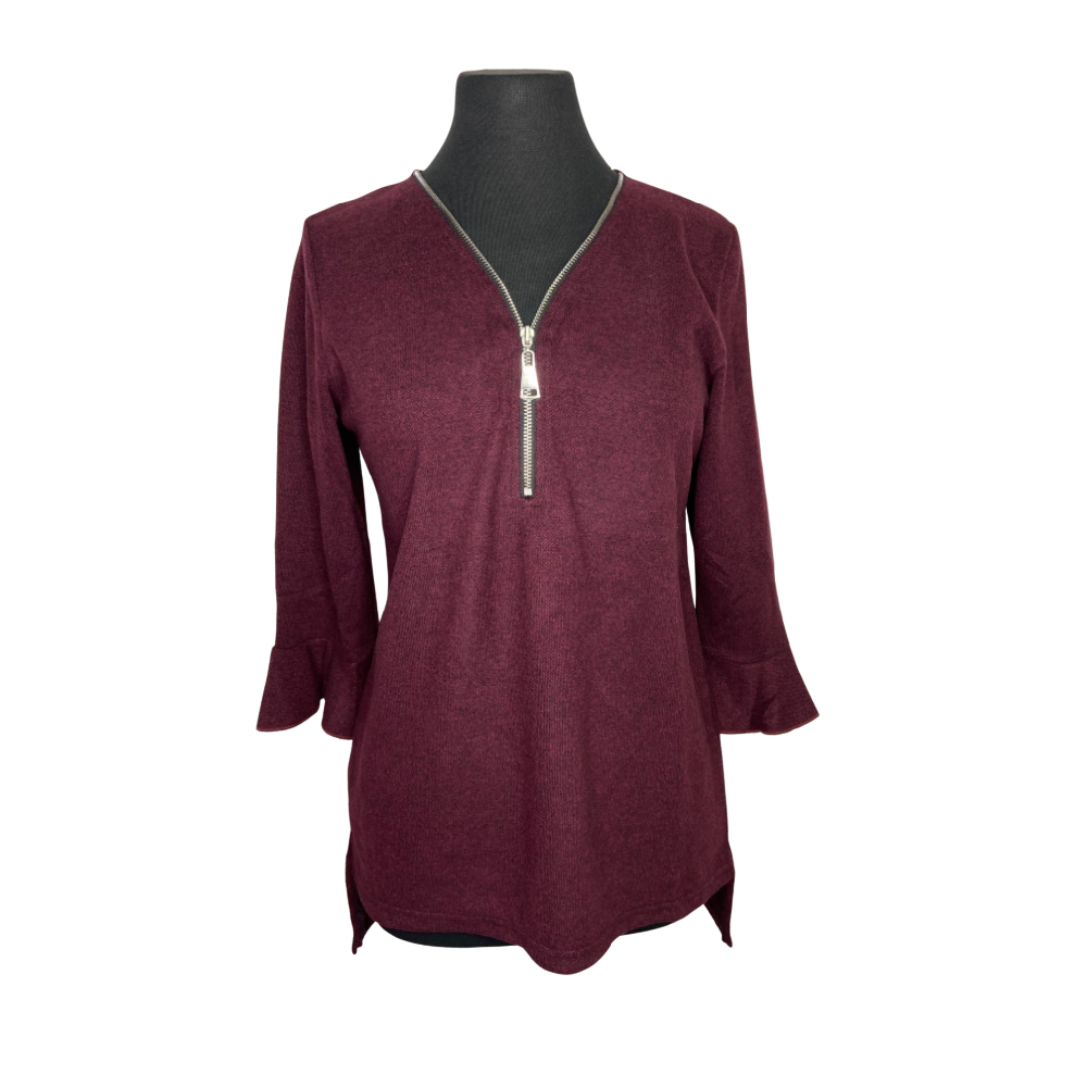 Papa Fashions 3/4 Sleeve Sweater - Wine