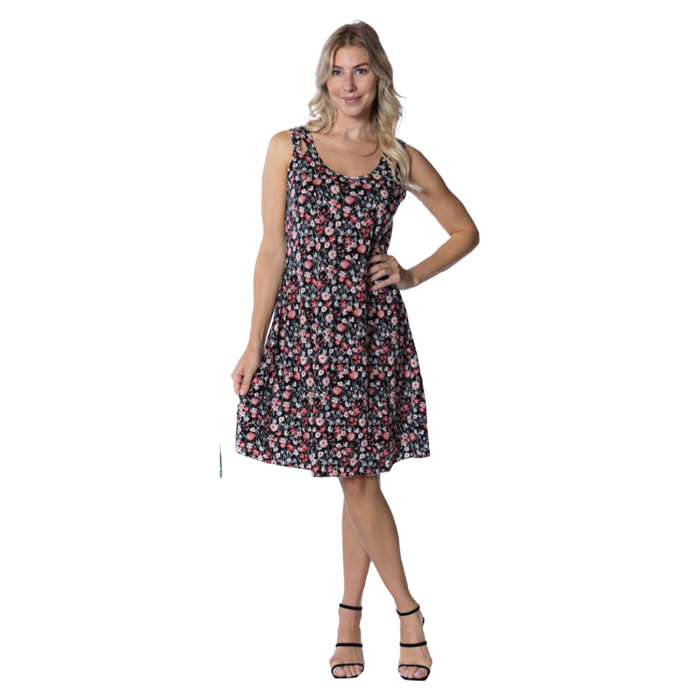 Papa Fashions Dress - Black Floral