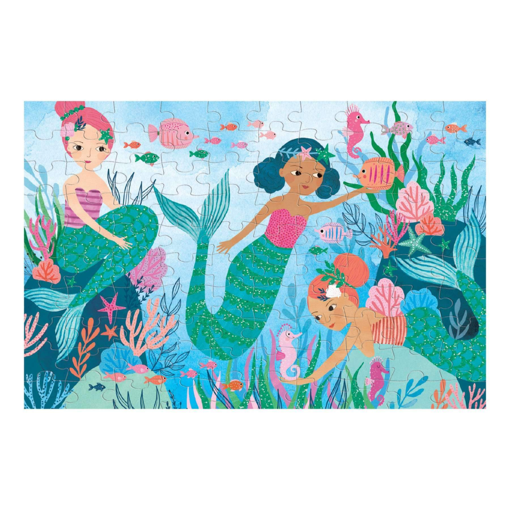 Mudpuppy 100 Pce Puzzle - Glitter Mermaids