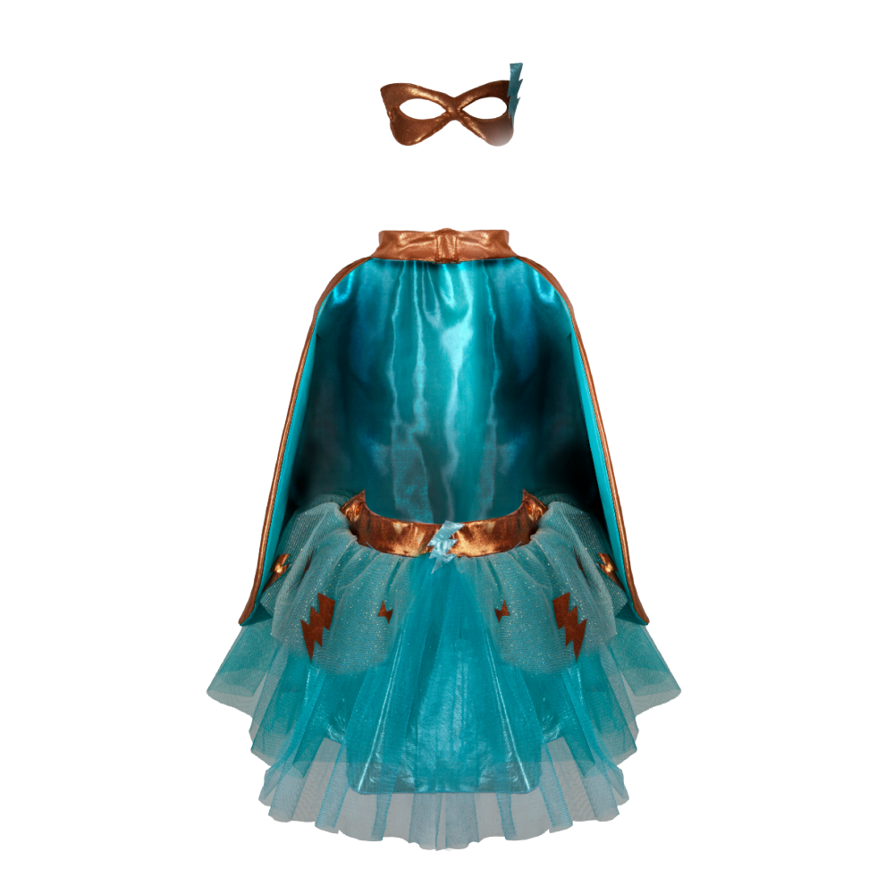 Great Pretenders - Super Duper Tutu/Cape/Mask Copper & Teal - Battleford Boutique