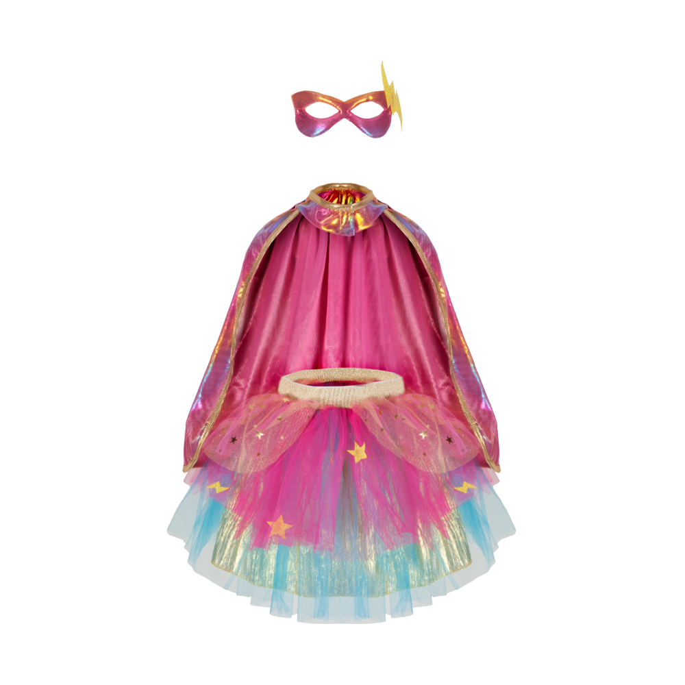 Great Pretenders - Super Duper Tutu/Cape/Mask Pink & Gold - Battleford Boutique
