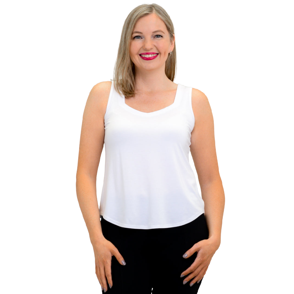 Blue Sky Ritzy Tank - White - Battleford Boutique