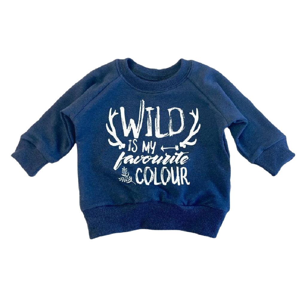 P+M Sweatshirt - Wild is my Favourite Color Navy - Battleford Boutique