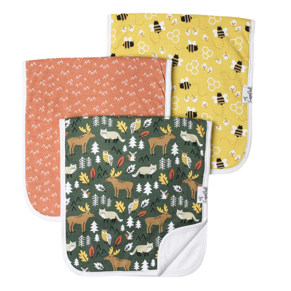 Copper Pearl Burp Cloths Assorted - Battleford Boutique