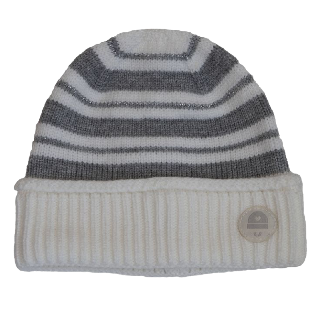 Calikids Newborn Knit Hat - Cream/Grey - Battleford Boutique