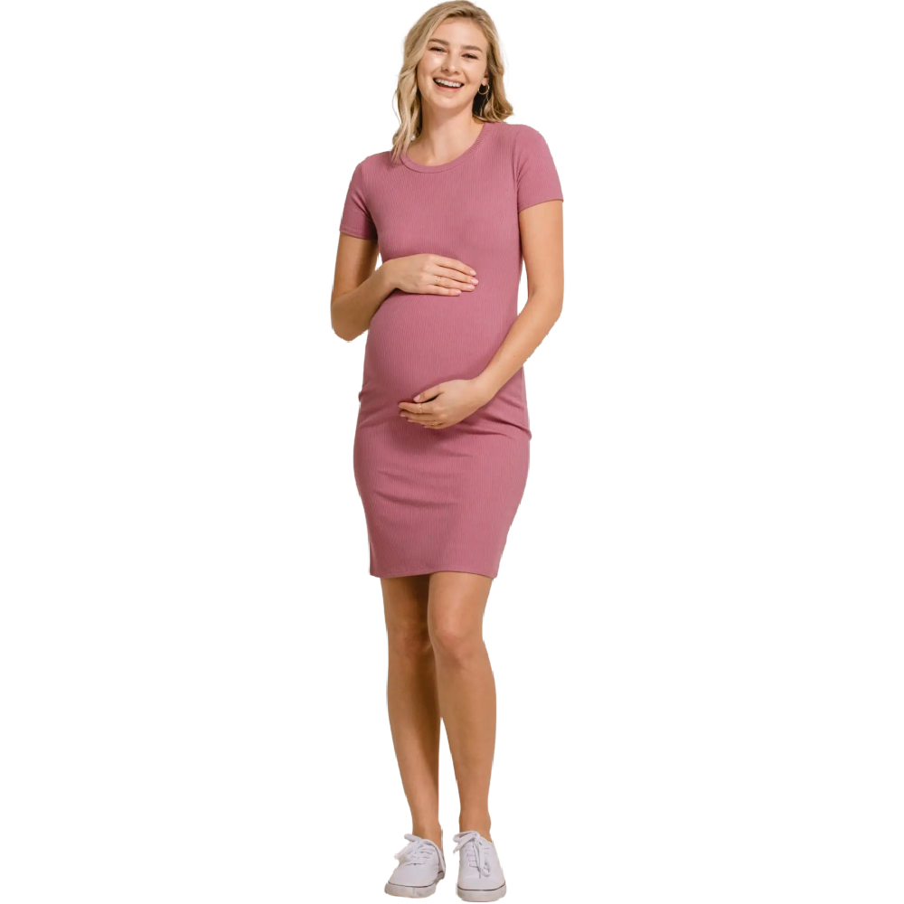 Hello Miz Rib Dress - Dark Rose