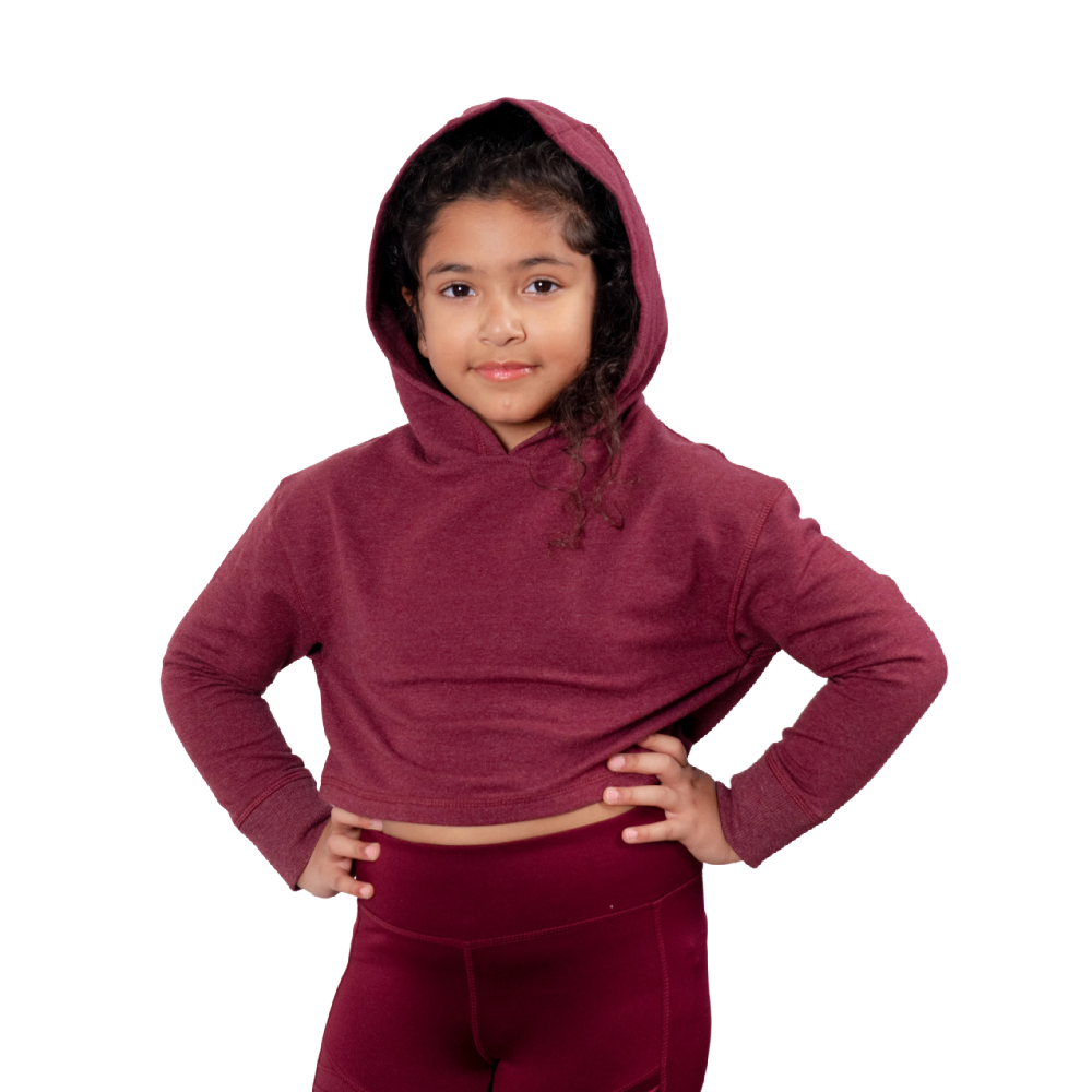 Jill Yoga Crop Hoodie - Wine