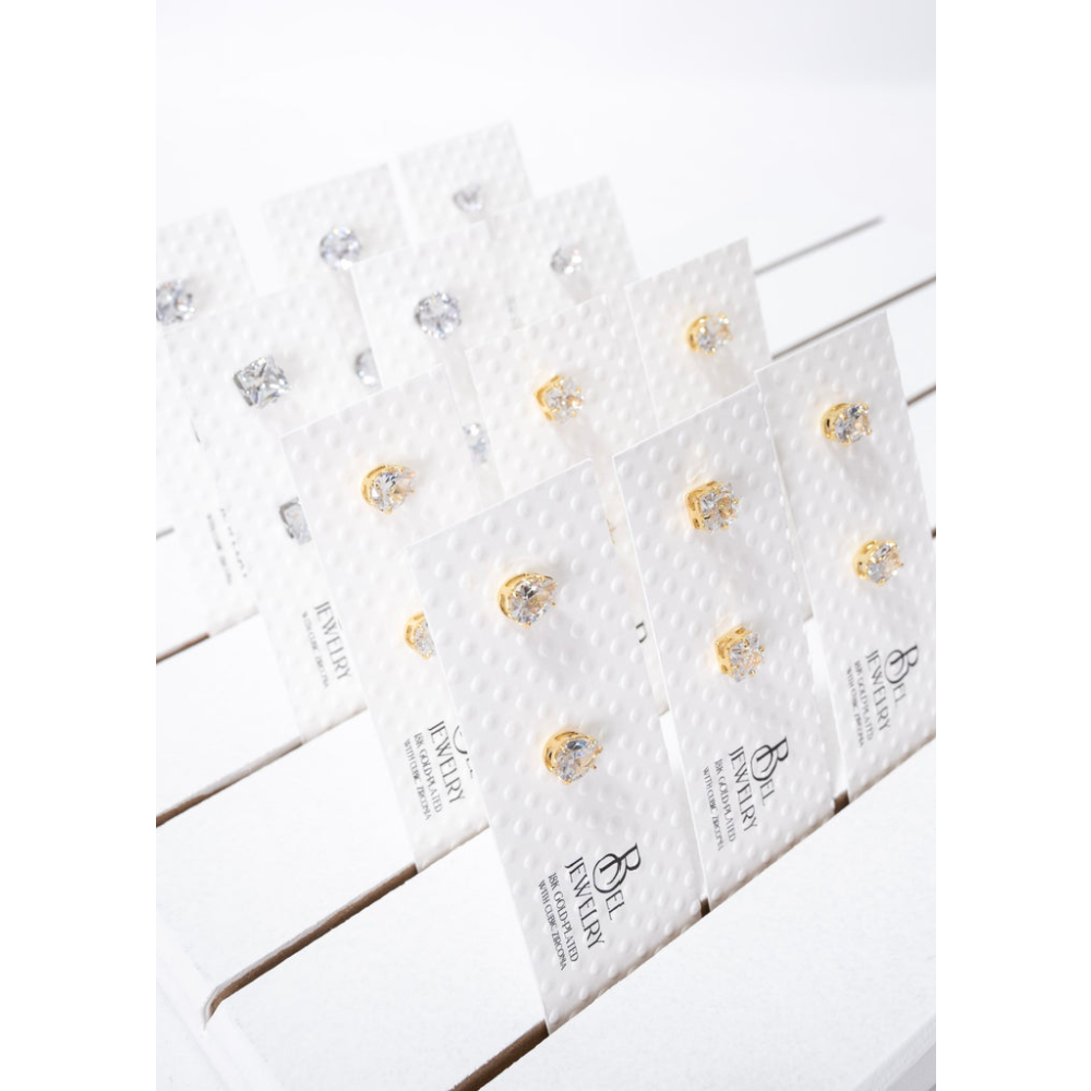 Bel Jewelry - Cubic Zirconia Stud Earring Assortment - Battleford Boutique