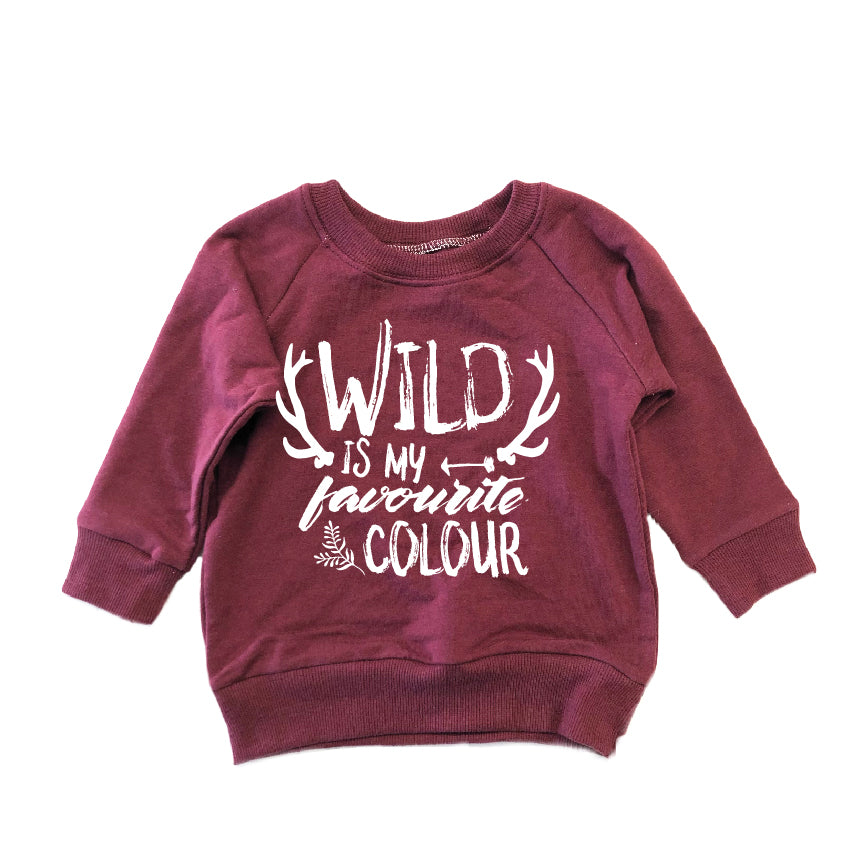 P+M Sweatshirt - Wild is my Favourite Color Maroon - Battleford Boutique