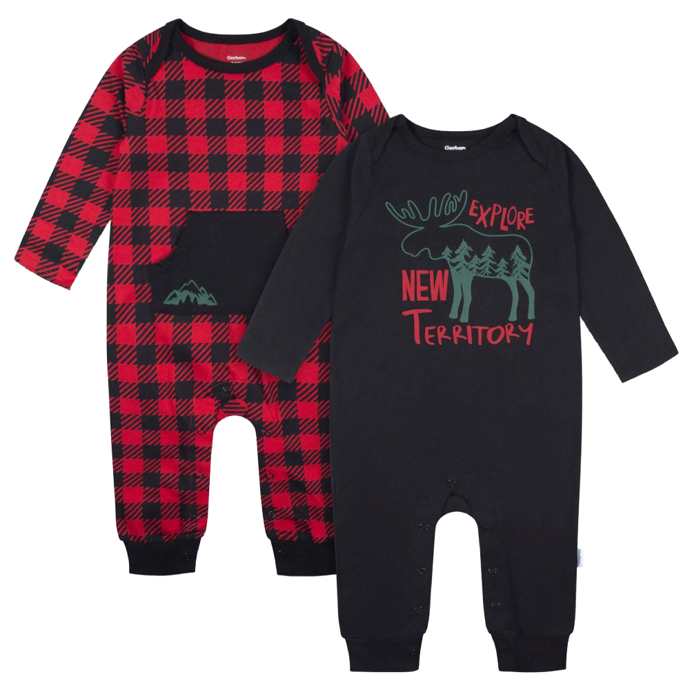 2 Pack Christmas Rompers - Boy