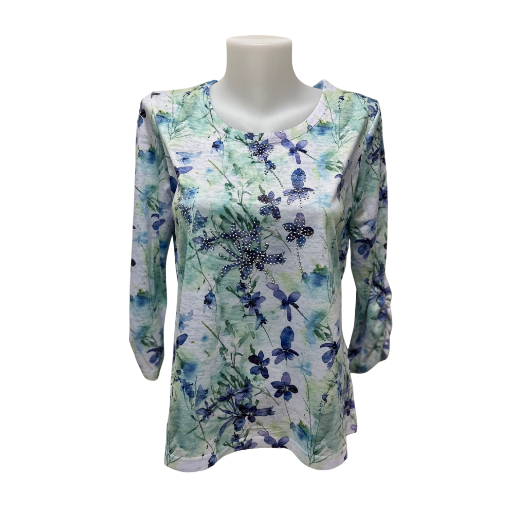 Moffi Top - Blue Floral