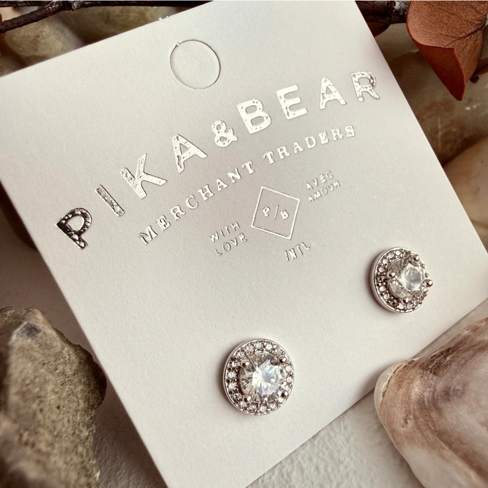 Anya Round Rhinestone Stud Earrings