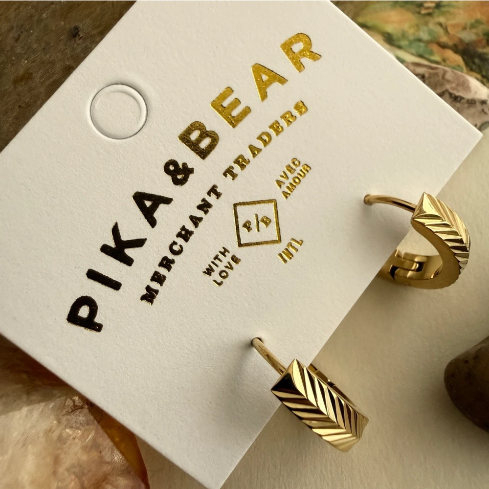 Artemis Chevron Pattern Hoop Earrings