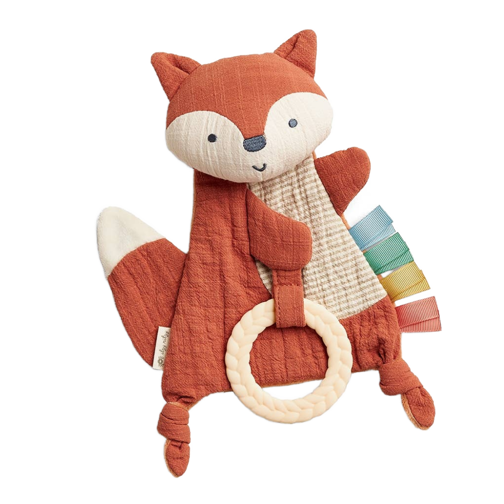Bitzy Crinkle Sensory Toy and Teether- Fox