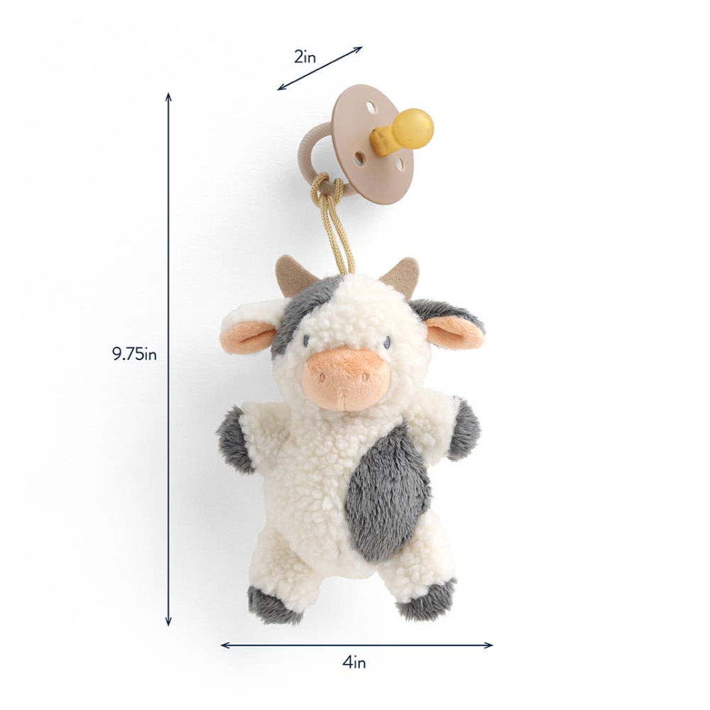 Bitzy Pal Natural Rubber Pacifier & Plush - Cow