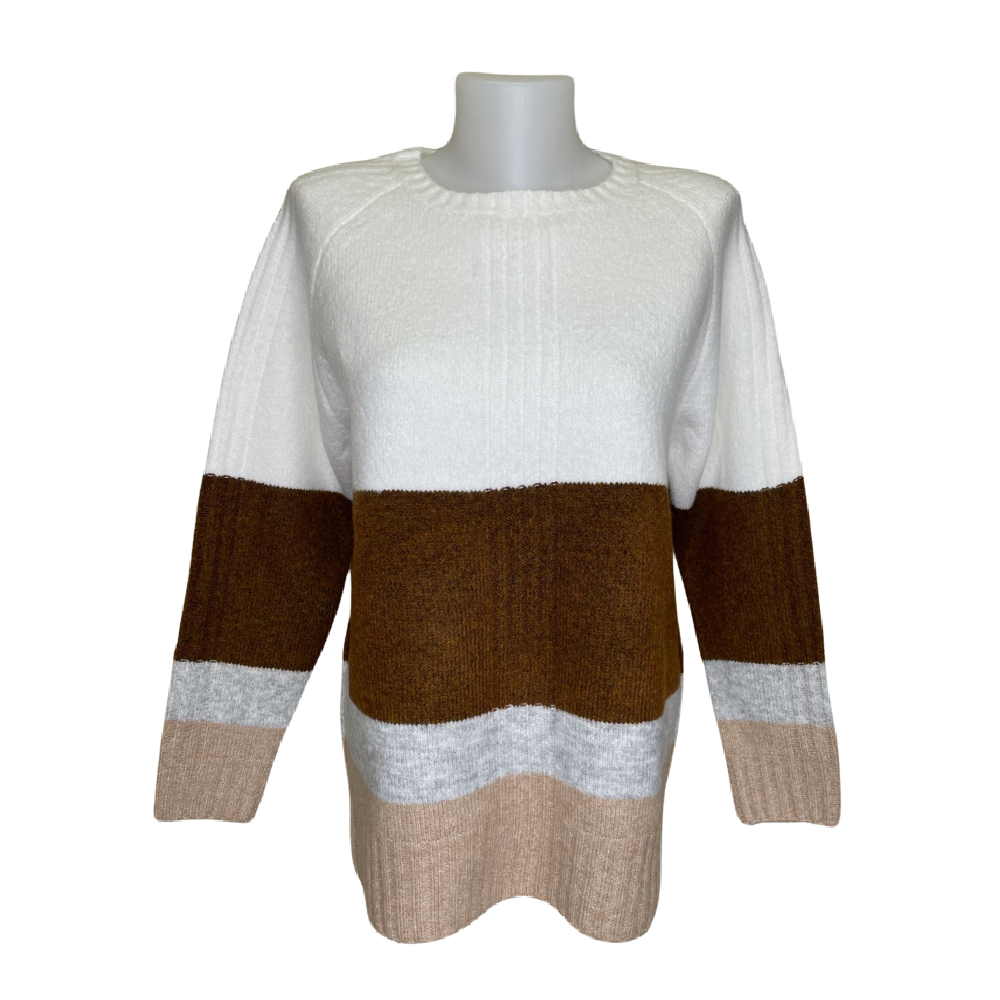 Papa Fashions - Brown Striped Sweater - Battleford Boutique