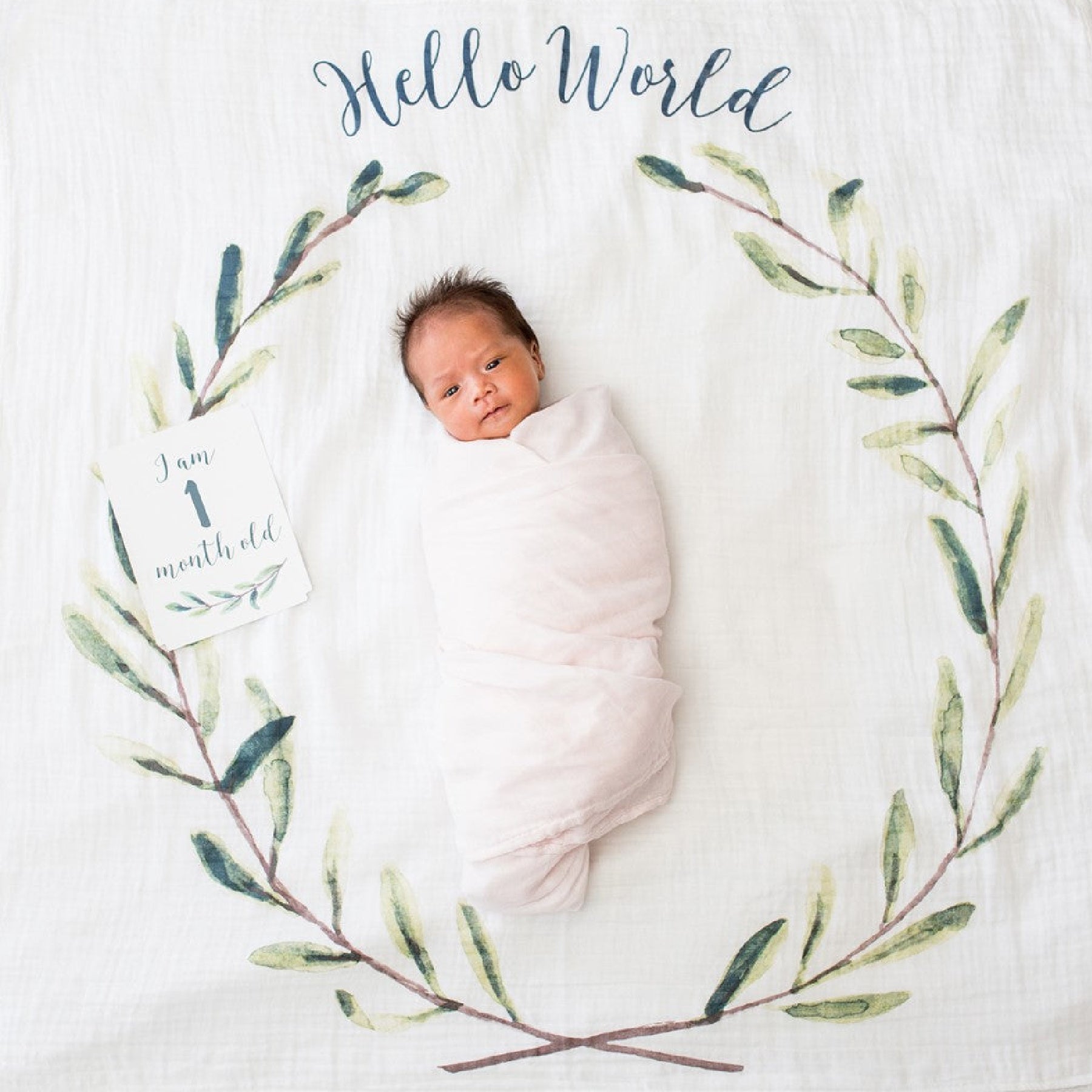 Lulujo Milestone Blanket Hello World