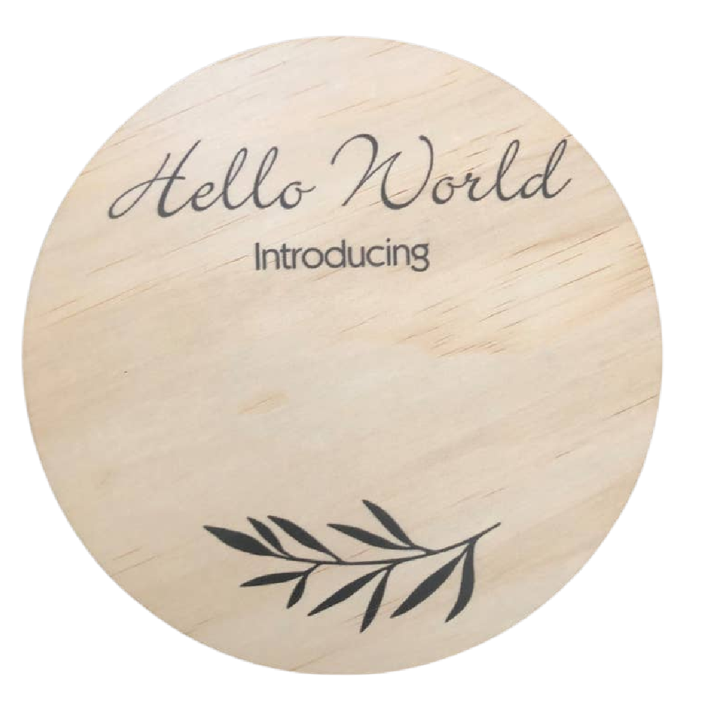 Birth Announcement Disc Hello World - Battleford Boutique