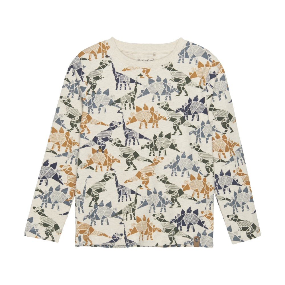Minymo  Top - Dinosaurs on Beige - Battleford Boutique