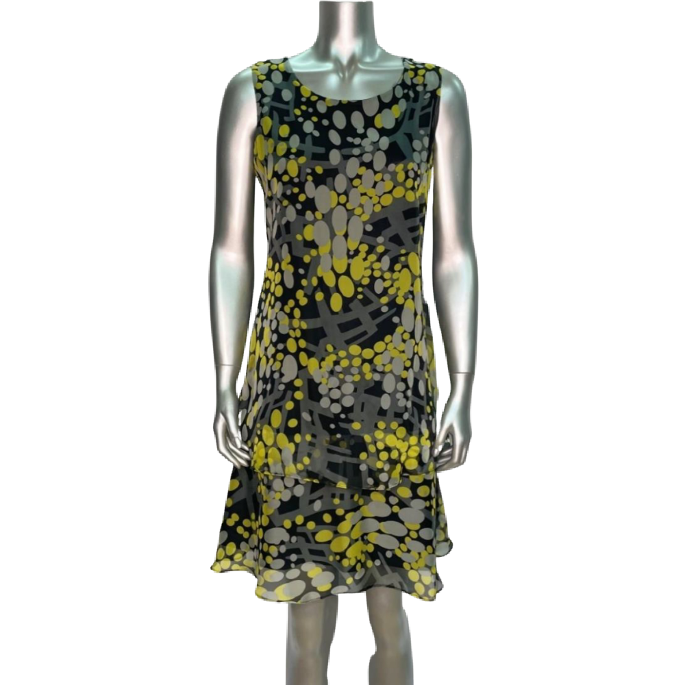 Rodan Chiffon Dress - Black/Yellow - Battleford Boutique