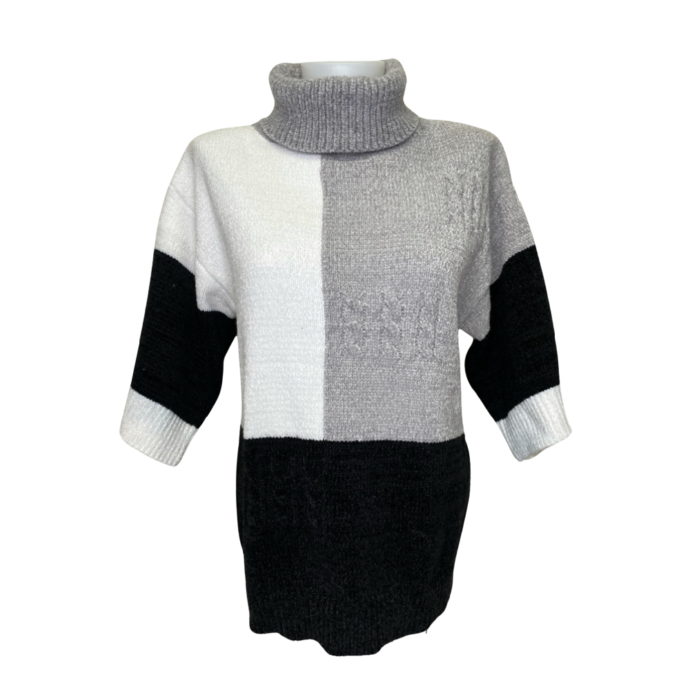 Papa Fashions - Black/Grey/White Sweater - Battleford Boutique