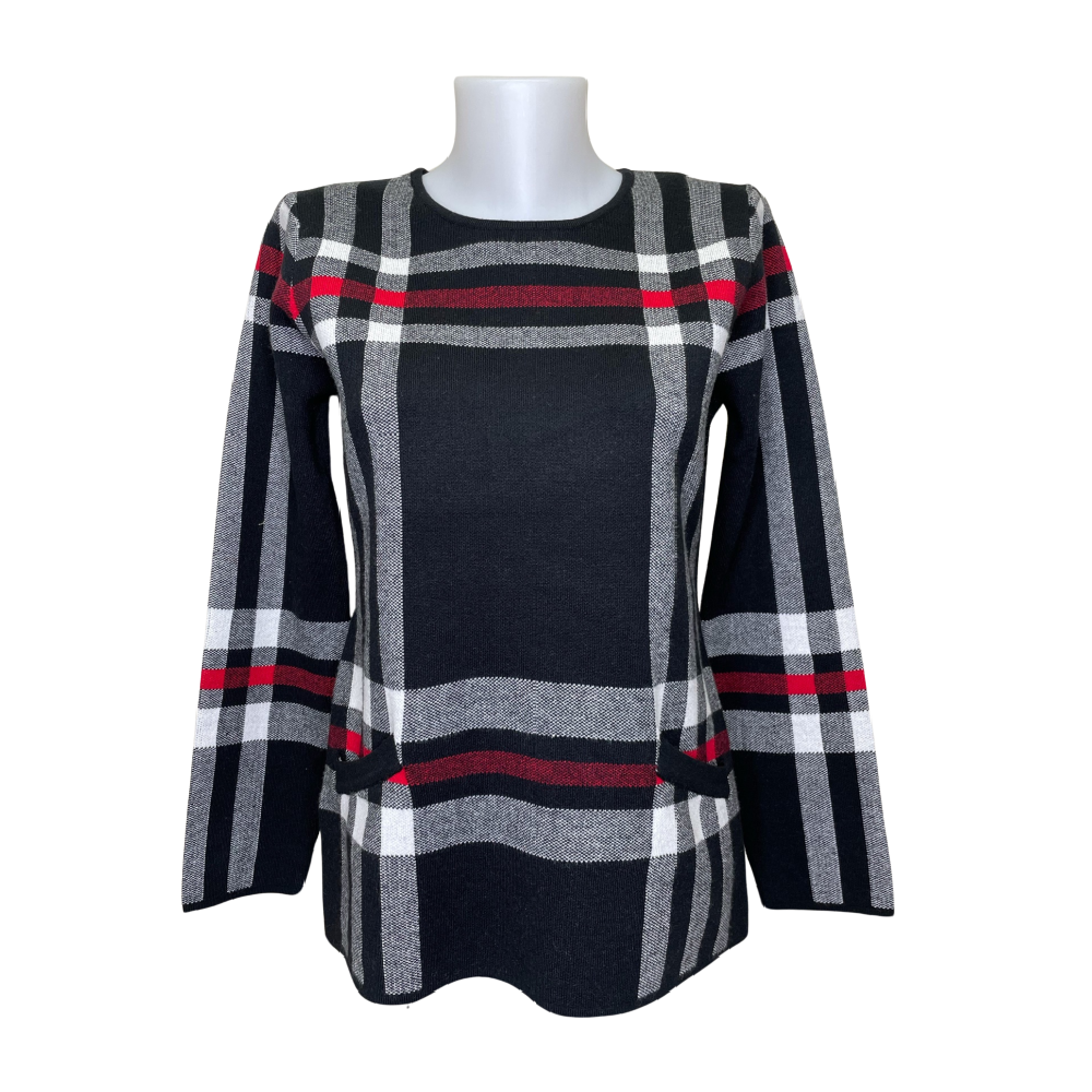 Papa Fashions - Black & White Sweater - Battleford Boutique
