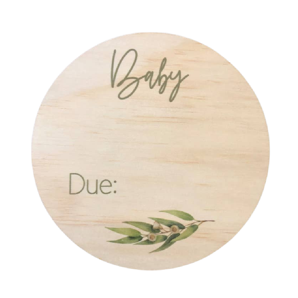 Pregnancy Announcement Disc Eucalyptus - Battleford Boutique