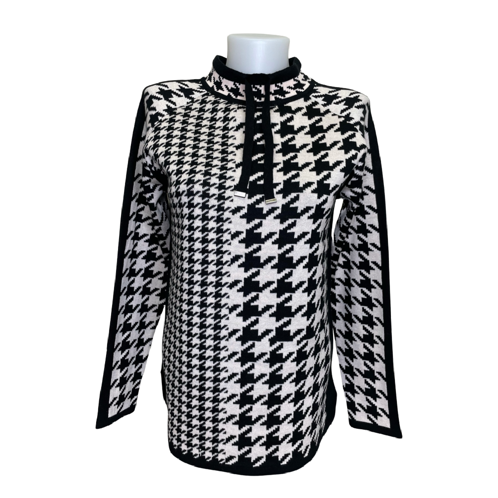 Moffi Black and Cream Pattern Sweater - Battleford Boutique