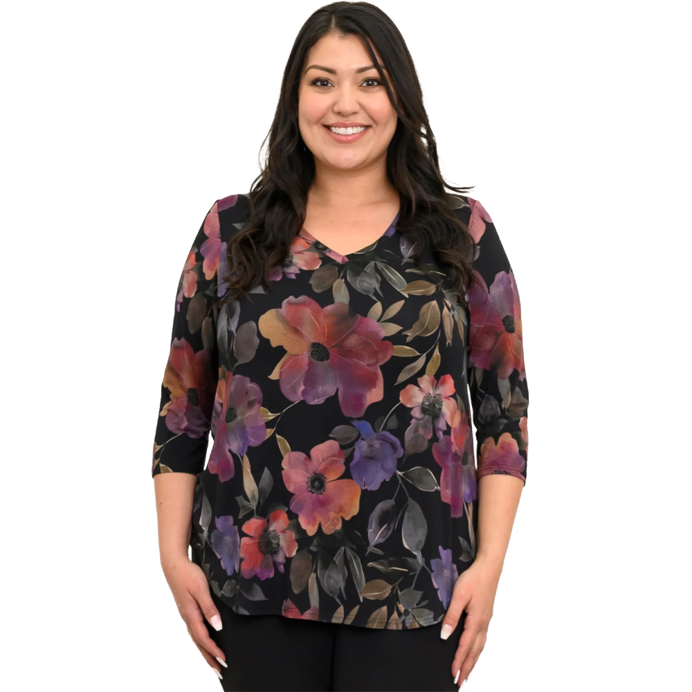 Blue Sky Jackie Top- Pink Petals