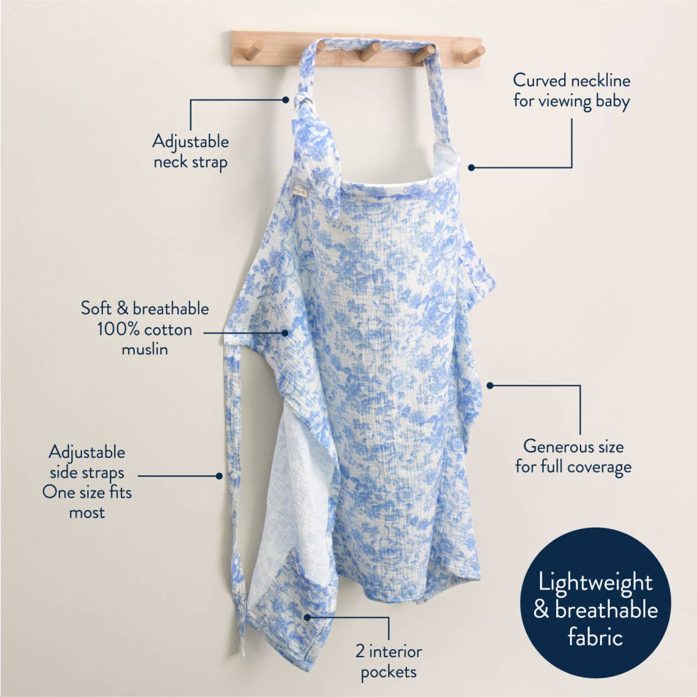Blue Toile Itzy Breastfeeding Cover