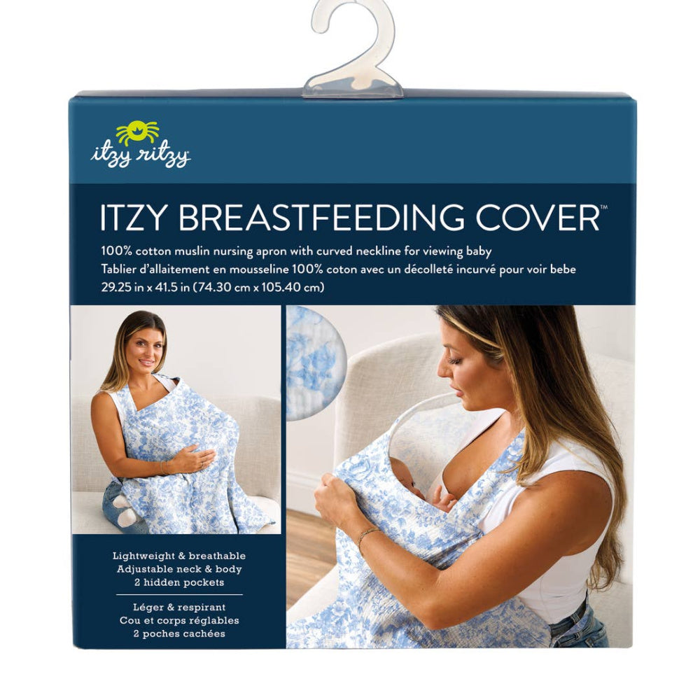 Blue Toile Itzy Breastfeeding Cover