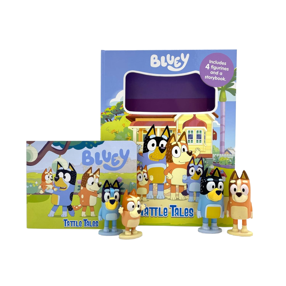 Bluey Tattle Tales Book with Figurines
