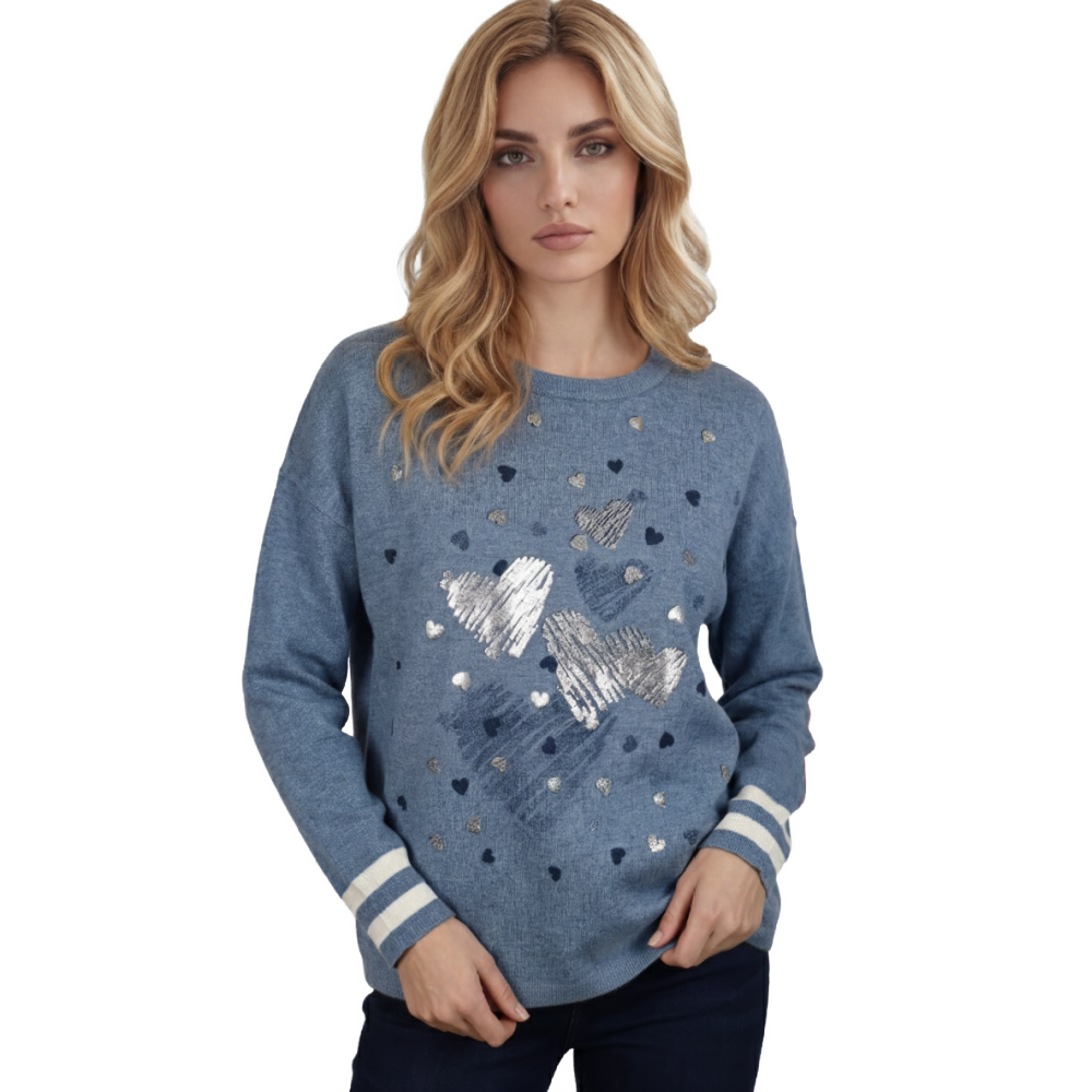 Coco CYC Sweater - Blue Hearts