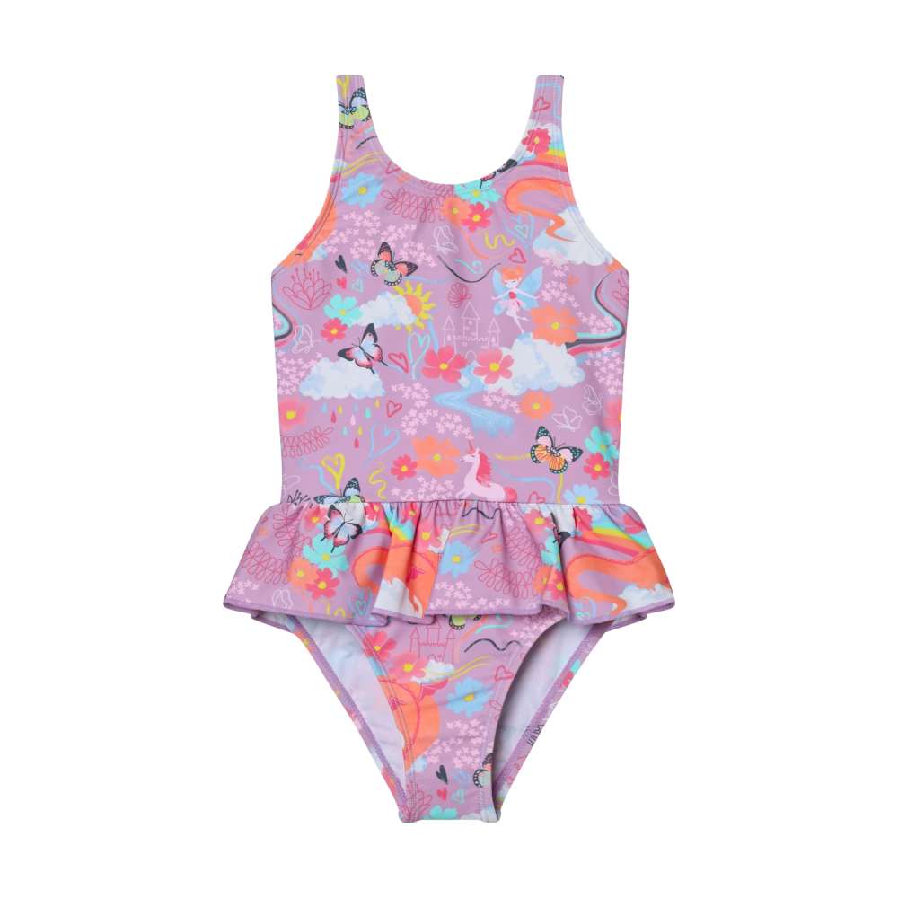 Color Kids Swimsuit - Butterfly w/Skirt Ruffle