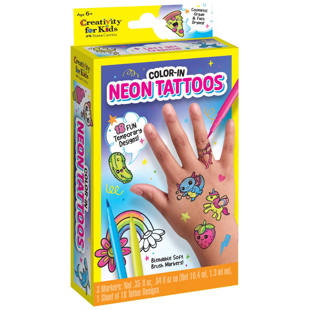 Creativity Kids Mini Craft Kits - Color In Neon Tattoos
