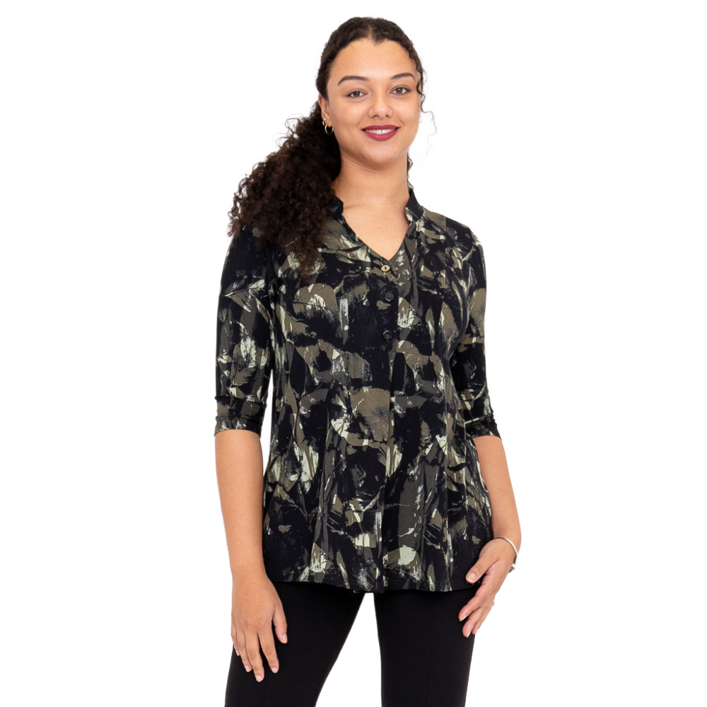 Blue Sky Edwina Top - Khaki Oak