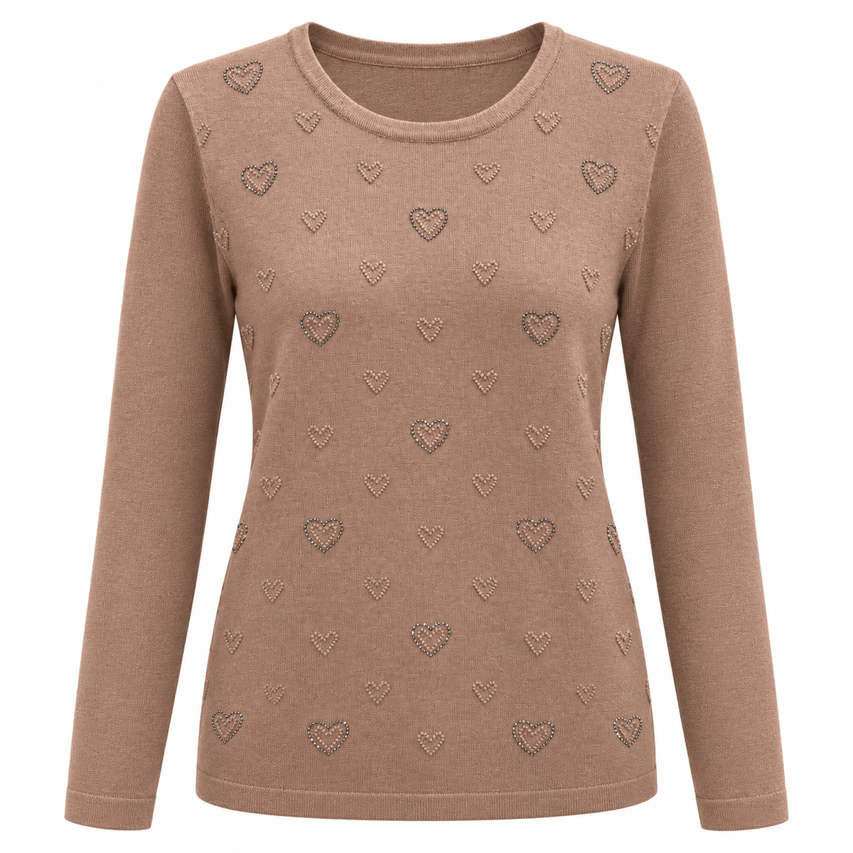Moffi Sweater - Sand with Hearts