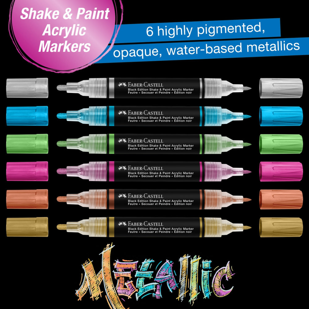 Faber Castell Shake & Paint Metallic Acrylic Markers