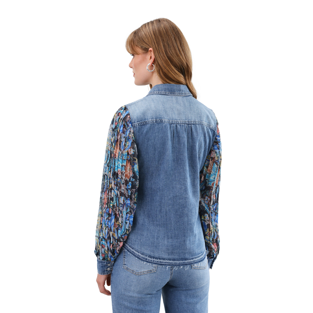 FDJ - Pleated Shambray Denim Shirt