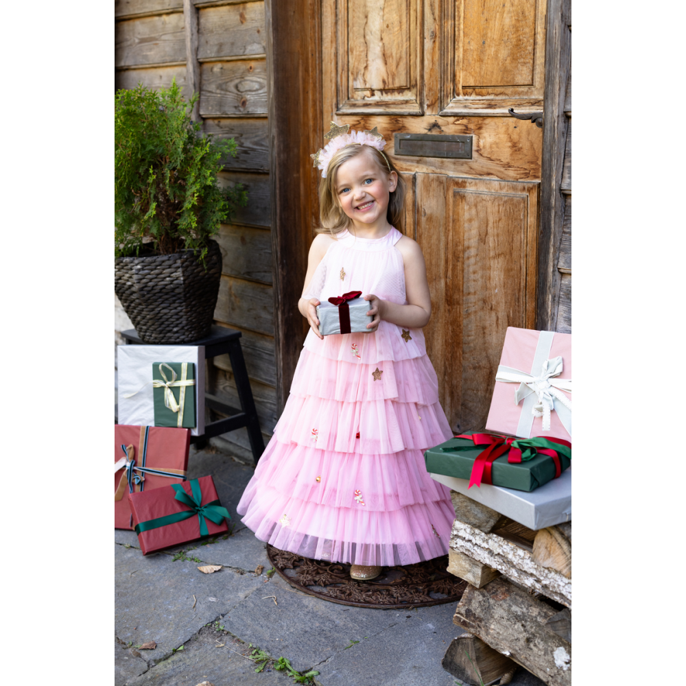GP - Blush Christmas Tree Dress & Headpiece