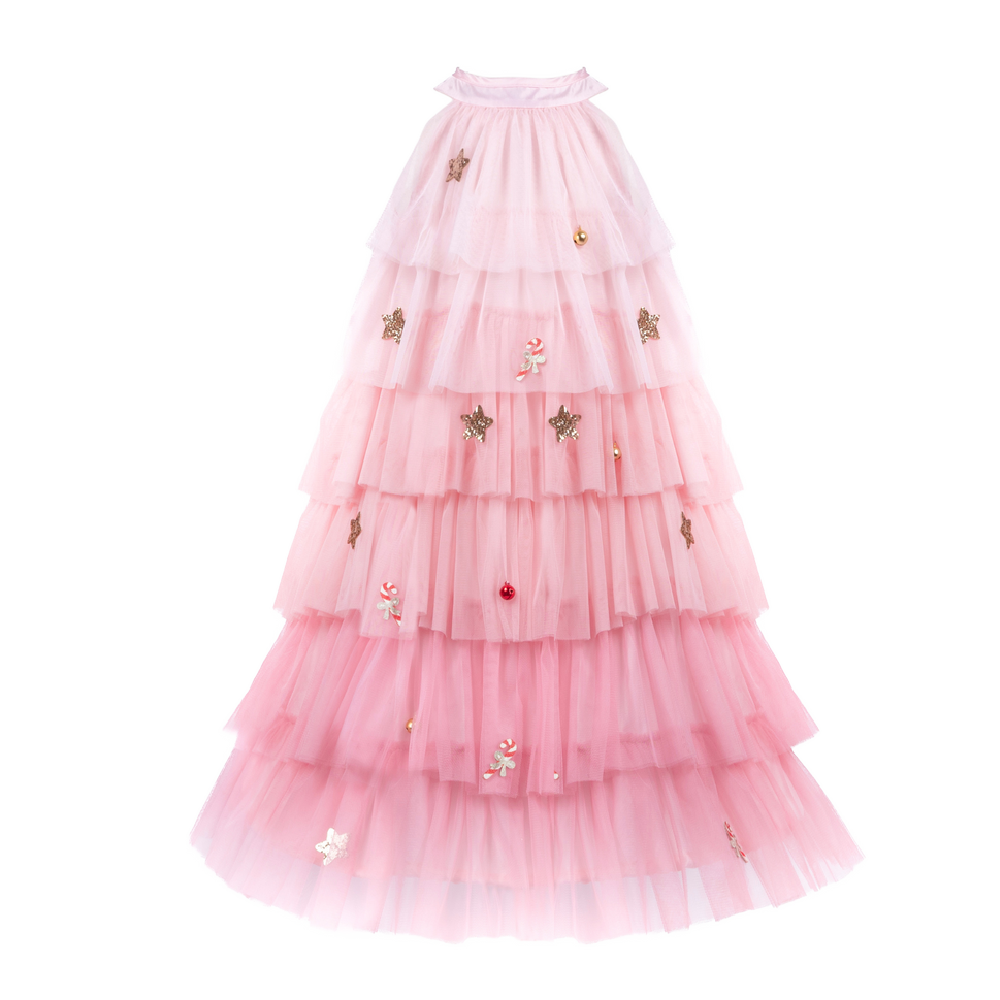 GP - Blush Christmas Tree Dress & Headpiece
