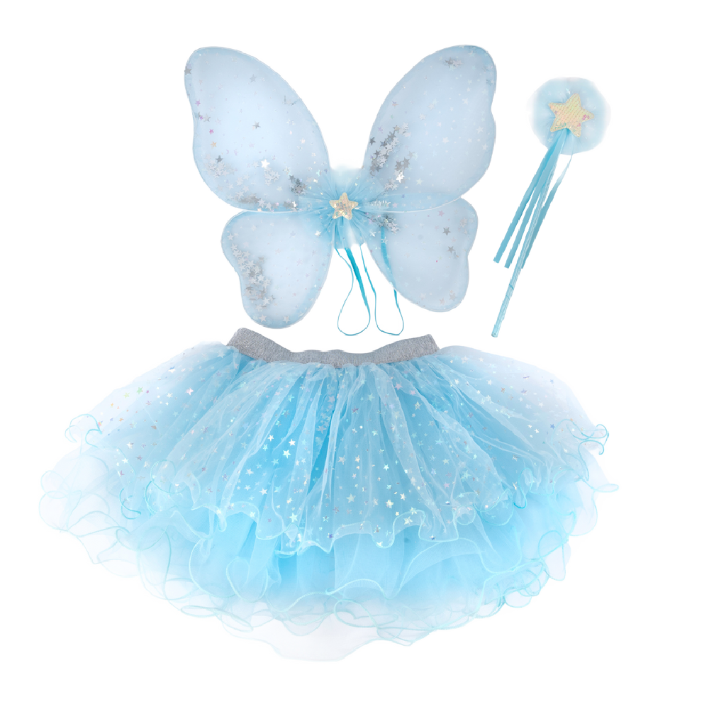 GP -  Iridescent Celestrial Fairy Wings, Tutu, Wand