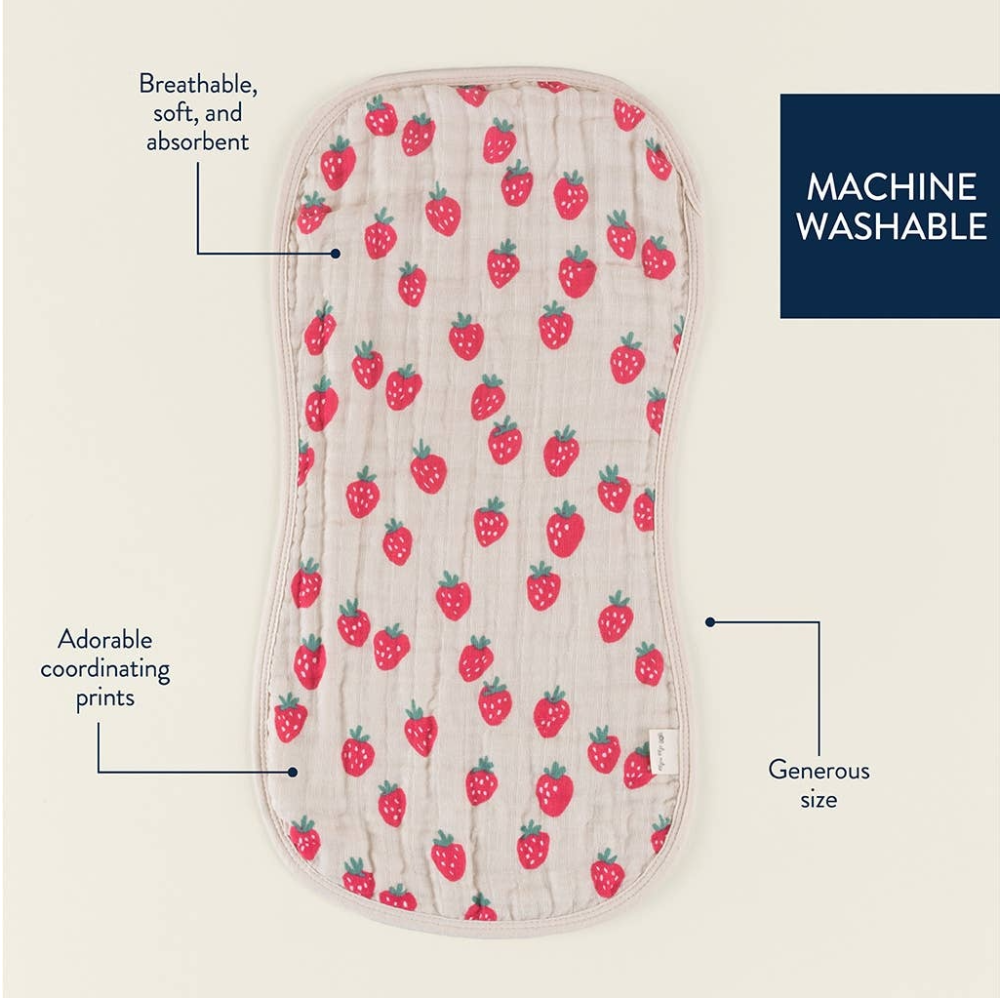 Itzy Burp Cloths- Strawberries + Cream