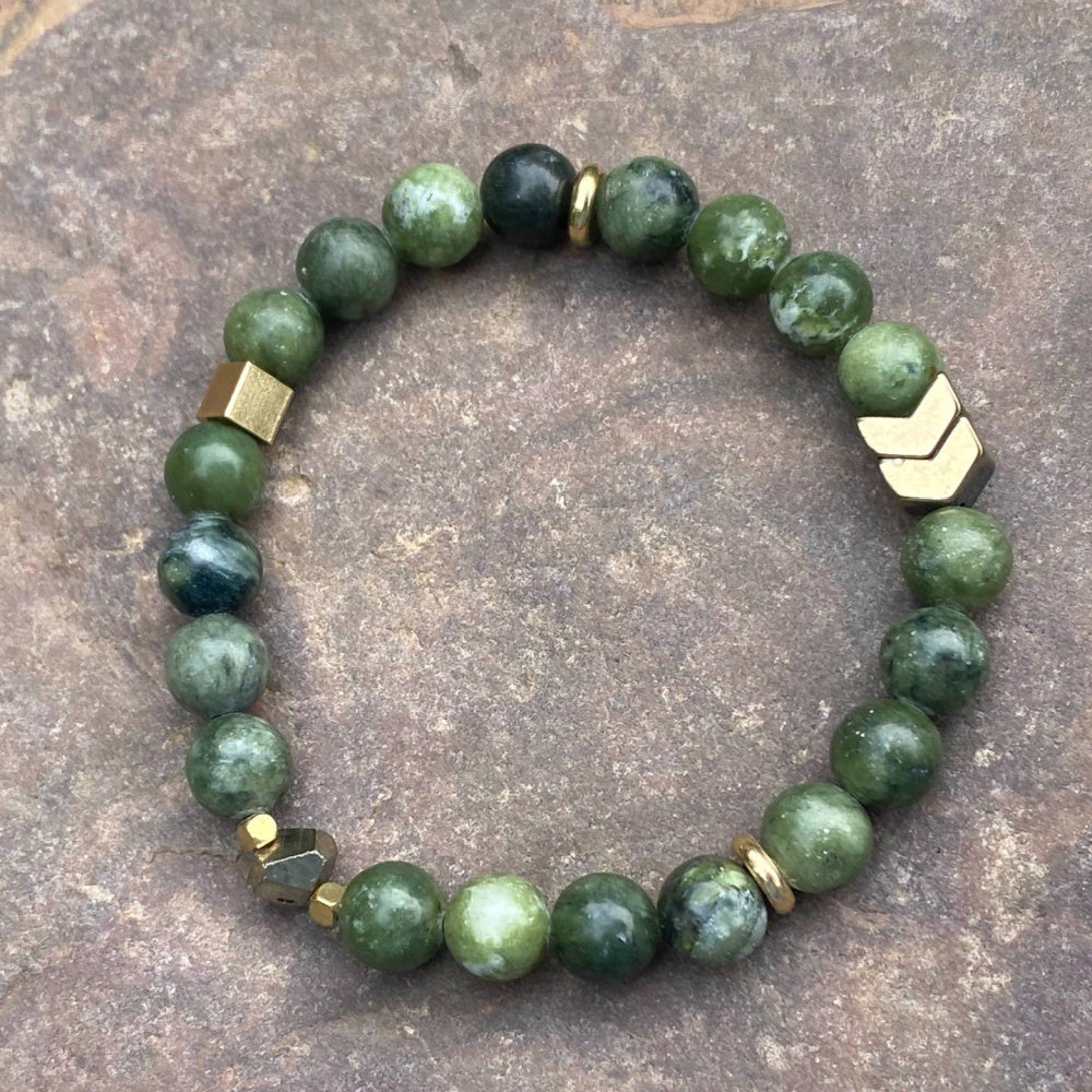 Jade + Pyrite Lucky Bracelet