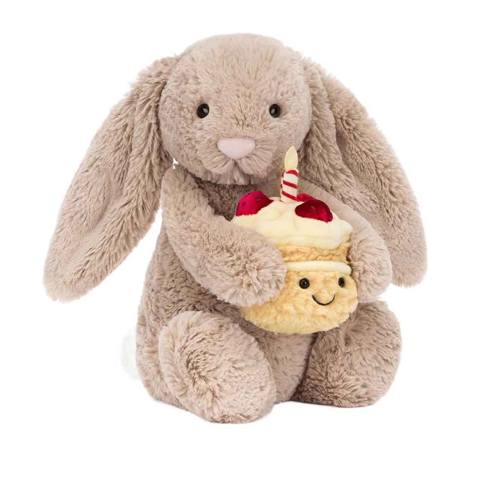 Jellycat Bashful Beige Bunny 'Birthday'