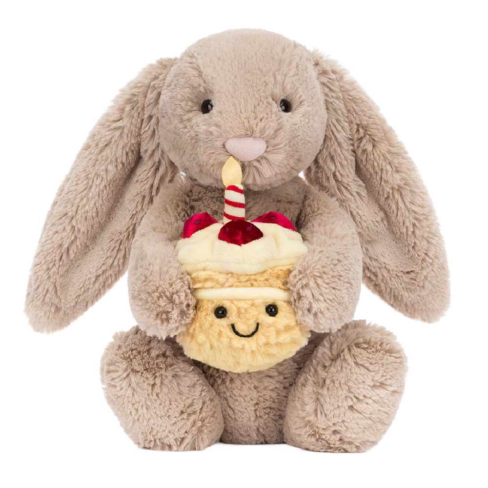 Jellycat Bashful Beige Bunny 'Birthday'