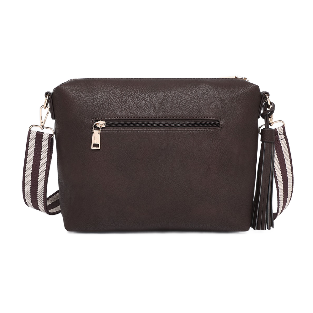 Louenhide Daisy Stripe Crossbody Bag - Chocolate